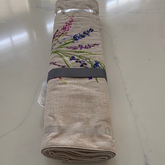 Pottery Barn Lavender Embroidered Table Runner - Picture 8 of 14